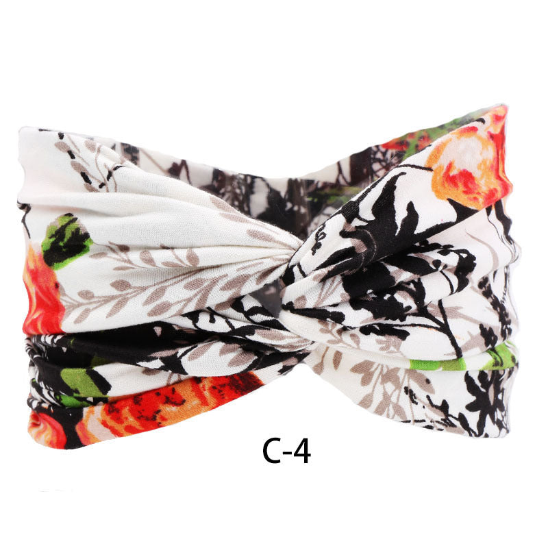 Tela al por mayor Boho Style New Elastic Cross Sport Diadema